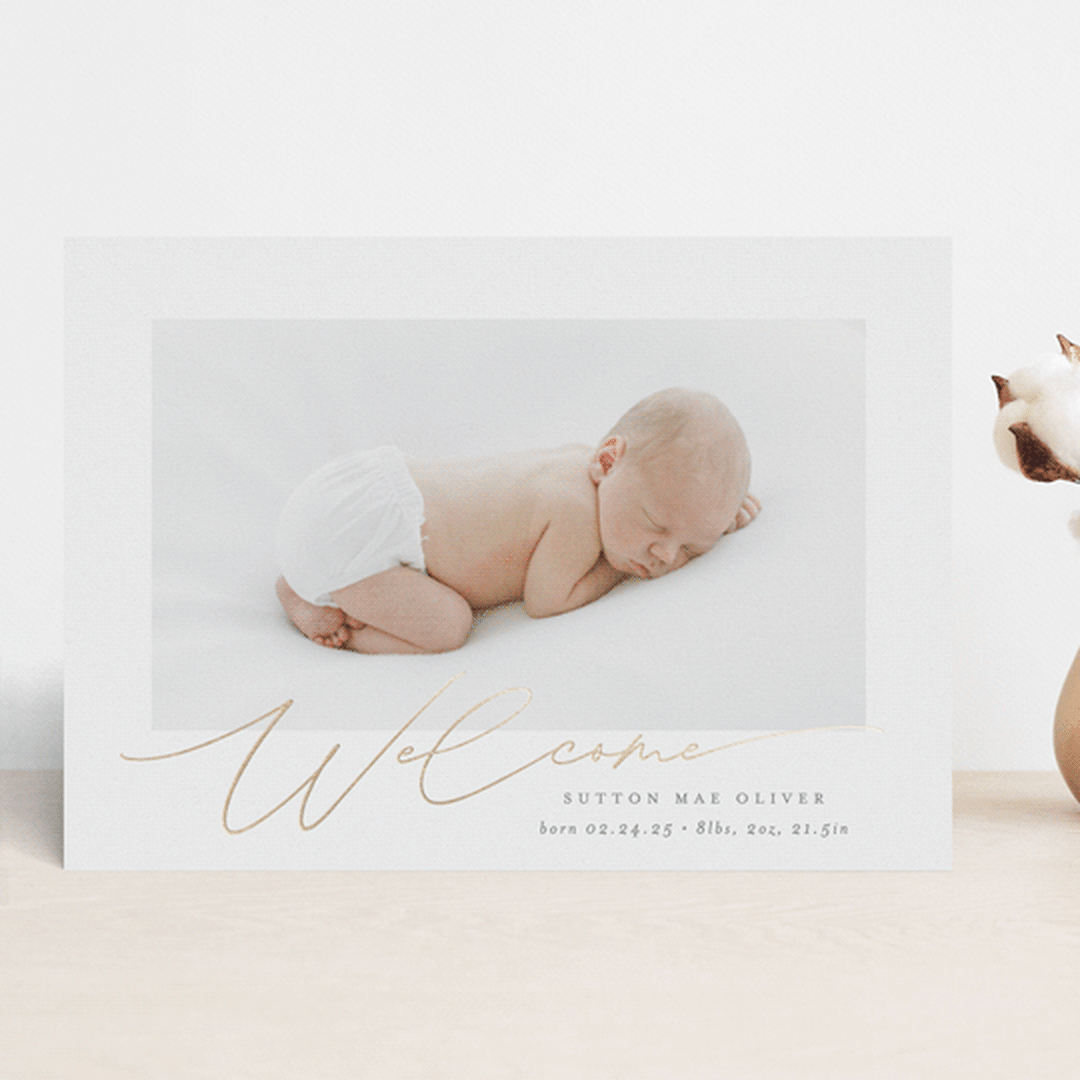 "Charming Welcome" - Birth Announcements in Milk by Carolyn MacLaren - Front