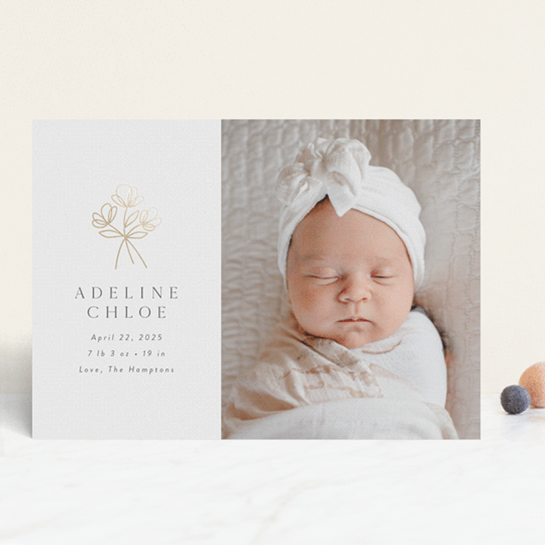 "little posy" - Birth Announcements in Snow by Susan Asbill - Front