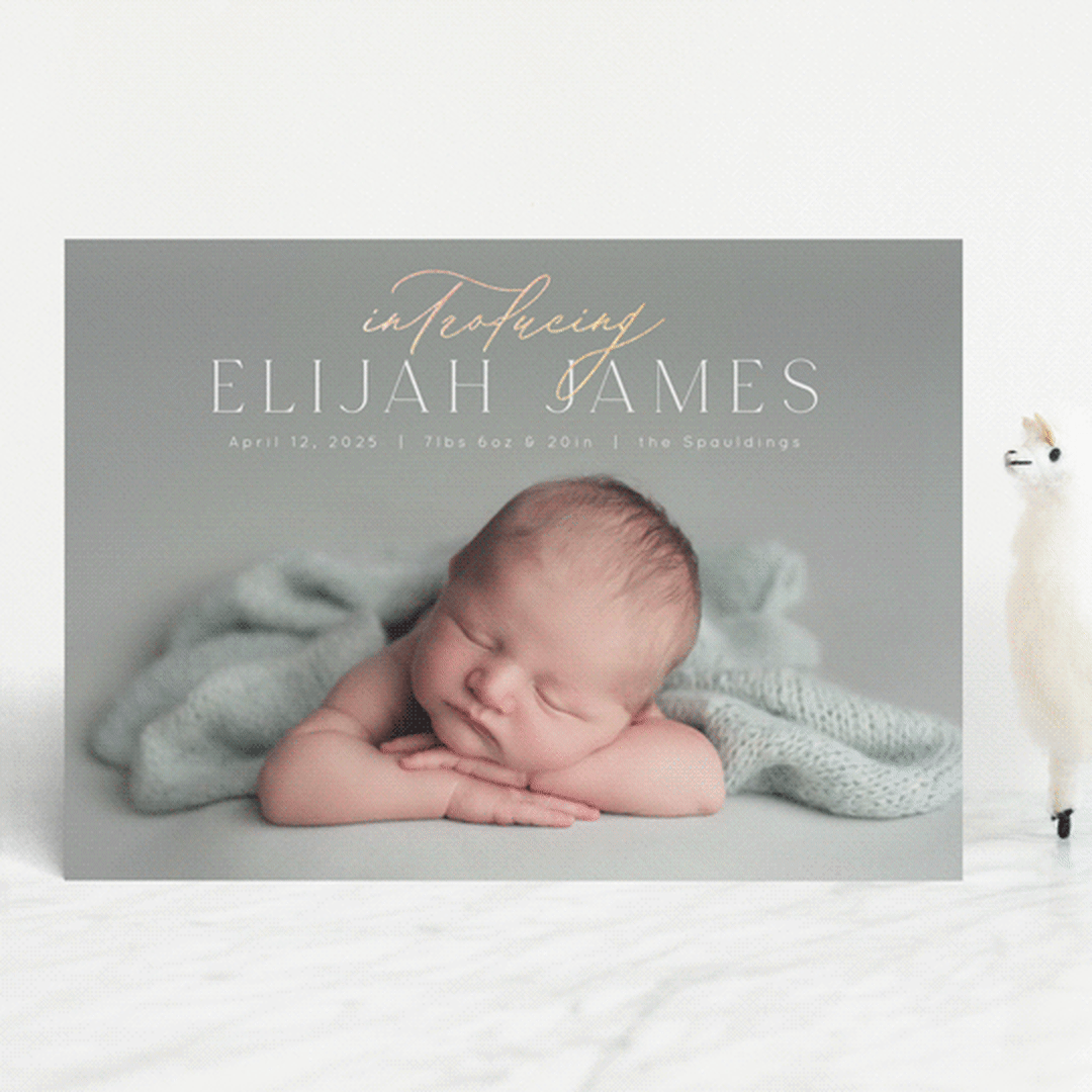 "Overjoyed" - Birth Announcements in Cloud by Brandy Folse - Front
