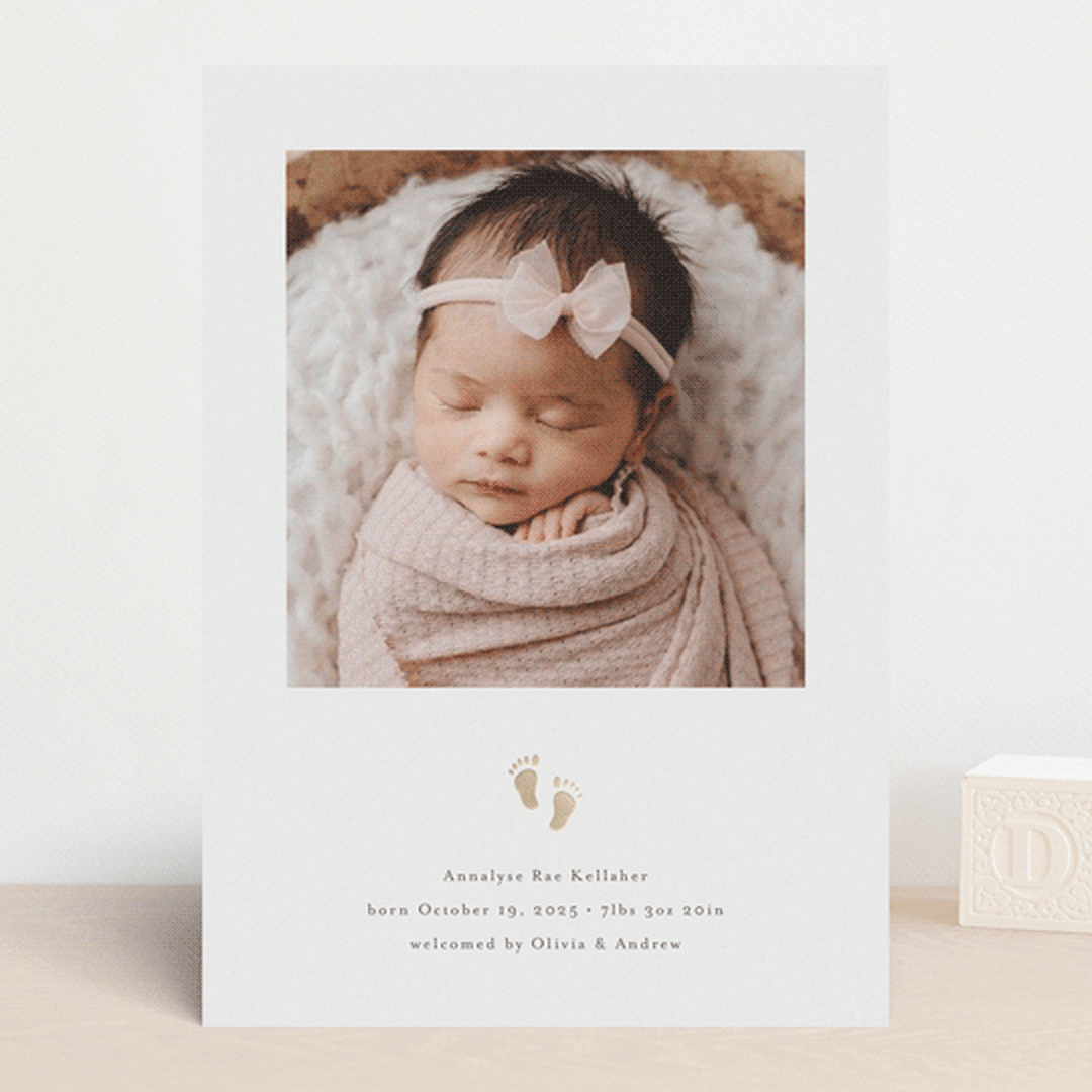 "Sweetness" - Birth Announcements in Rice by Melanie Kosuge - Front