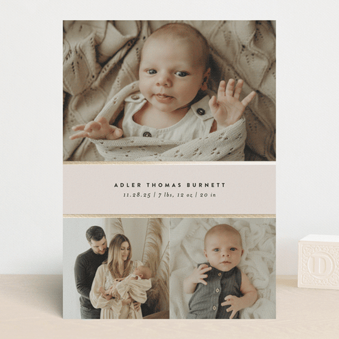 "Trio" - Birth Announcements in Lily by Ekko Studio - Front