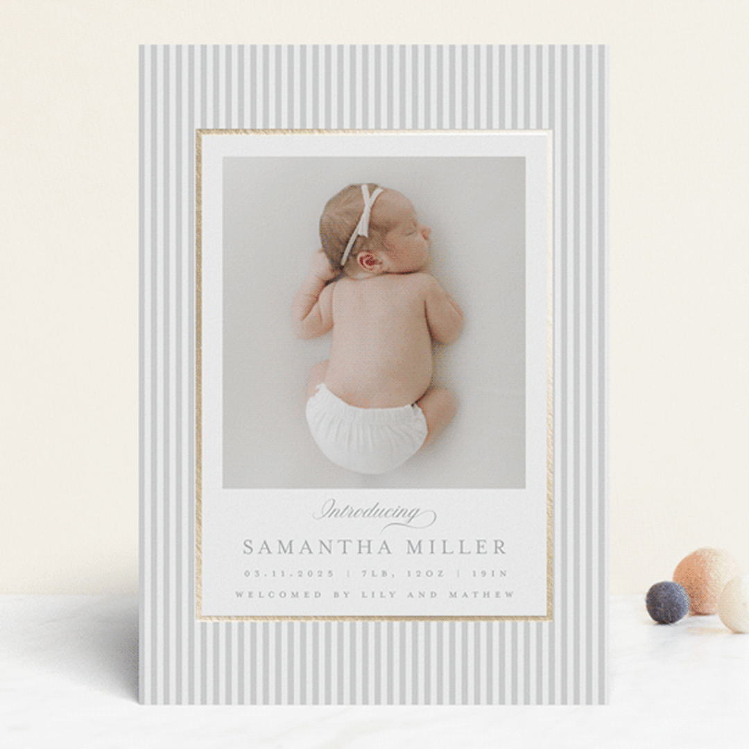 "Minimal stripes" - Birth Announcements in Cloud by Teju Reval - Front