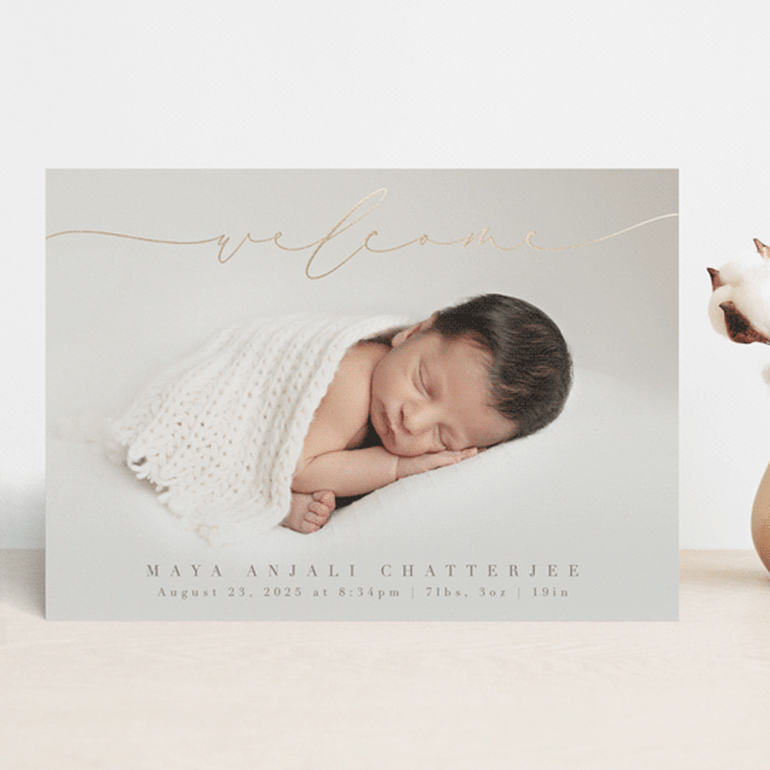 "Blissful Welcome" - Birth Announcements in Fawn by Olivia Raufman - Front