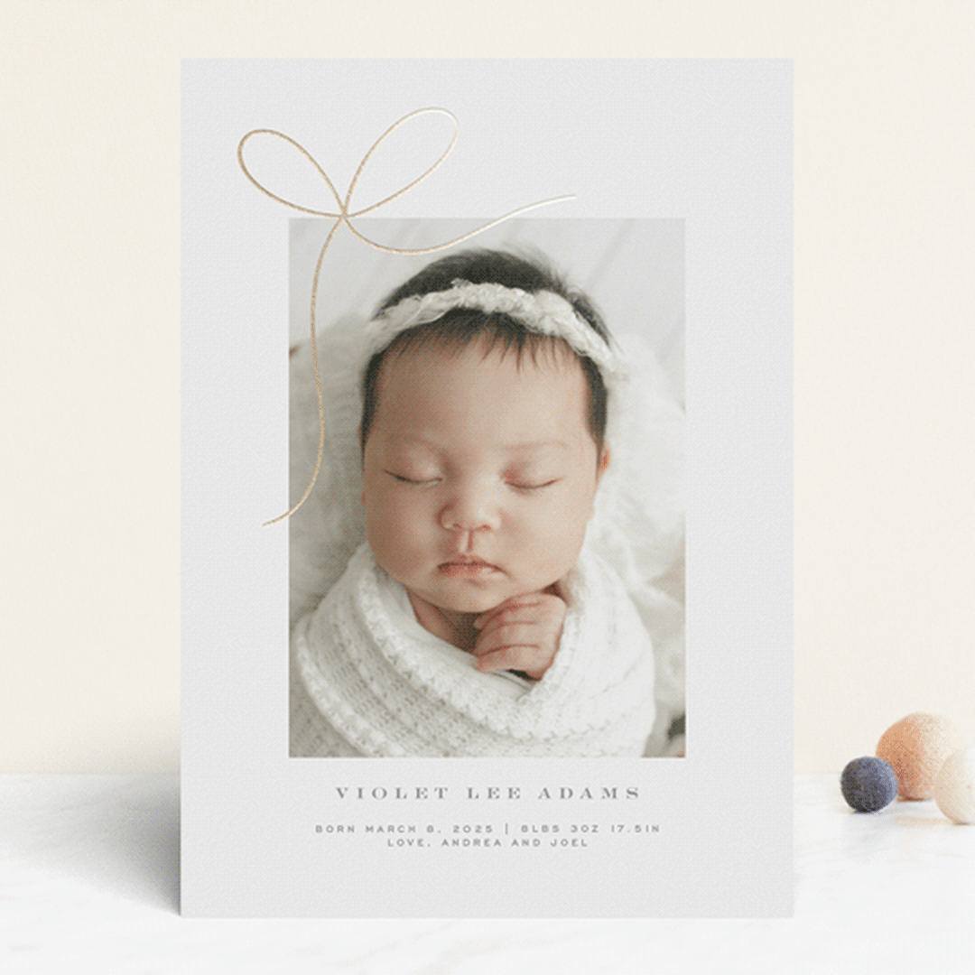 "Little Bow" - Birth Announcements in Sugar by Yuliya Evseeva - Front