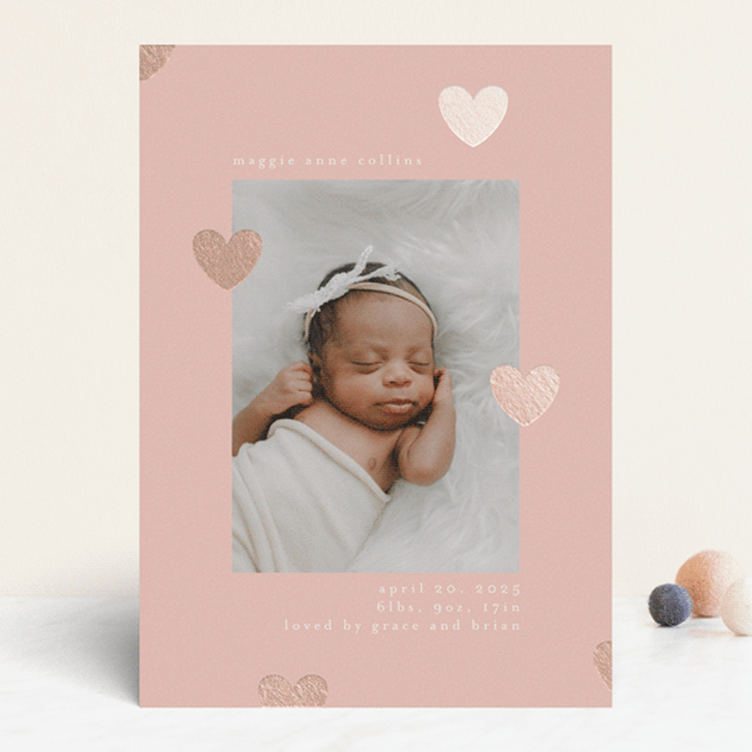 "Cute hearts" - Birth Announcements in Cupcake by Iveta Angelova - Front