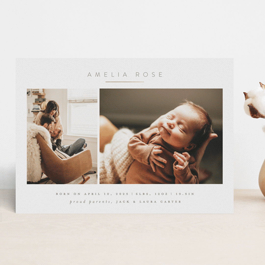 "Simply Sweet" - Birth Announcements in Clay by Carolyn Nicks - Front