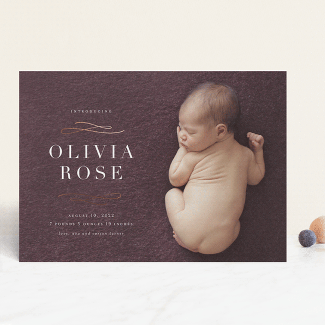 "Jubilee" - Birth Announcements in Milk by Lauren Chism - Front