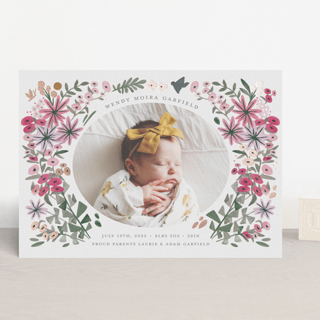 "Blossom Baby" - Birth Announcements in Rose by Morgan Ramberg - Front