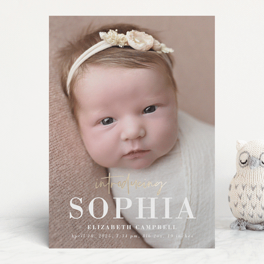 "gilded introduction" - Birth Announcements in Milk by Susan Asbill - Front