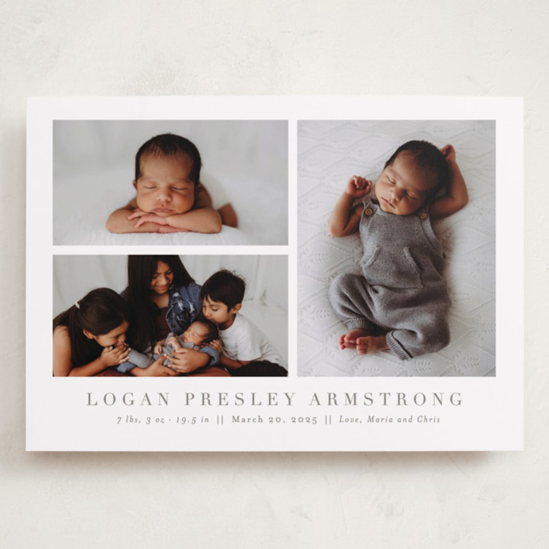 "Menil" - Birth Announcements in Fawn by Megan Davis - Front