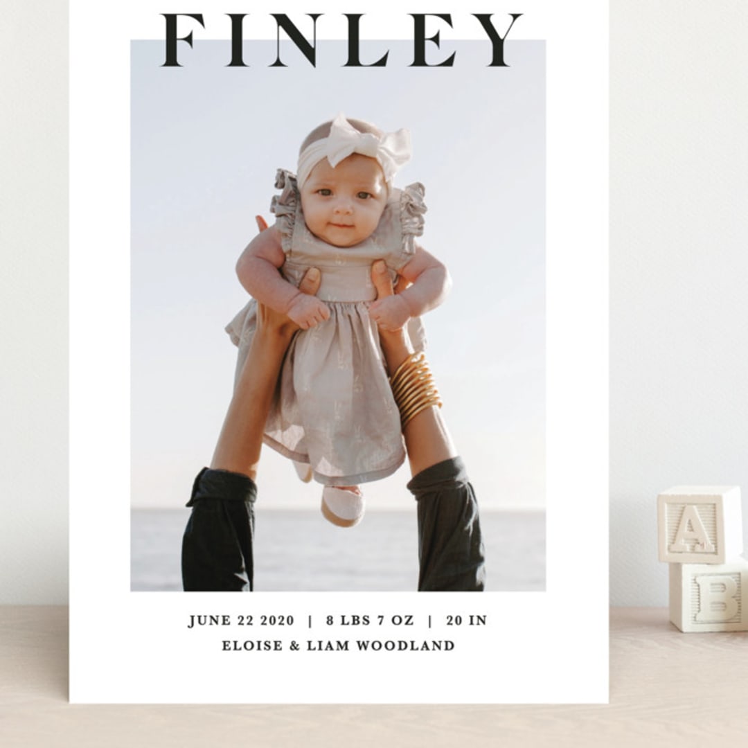 "Simply Bold" - Birth Announcements in Ink by Chryssi Tsoupanarias - Front