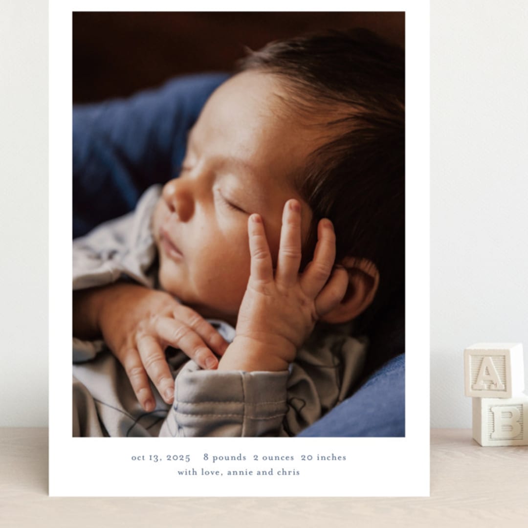 "Simple name" - Birth Announcements in Cobalt by Stacey Meacham - Front