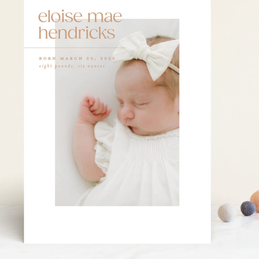 "eloise" - Birth Announcements in Peach by Ellen Schlegelmilch - Front