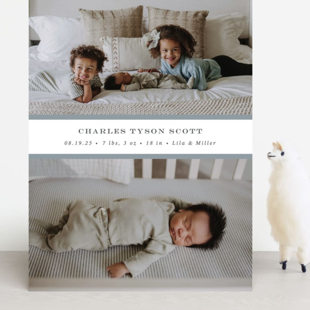 "stripe classic" - Birth Announcements in Sky by Sara Hicks Malone - Front