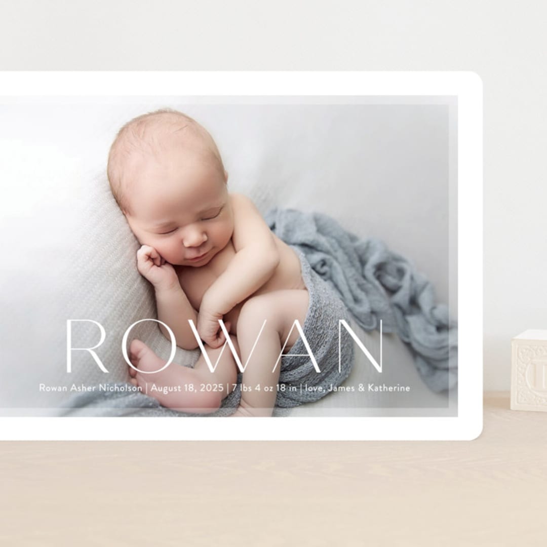 "Frosted Frame" - Birth Announcements in Sugar by Jessica Williams - Front