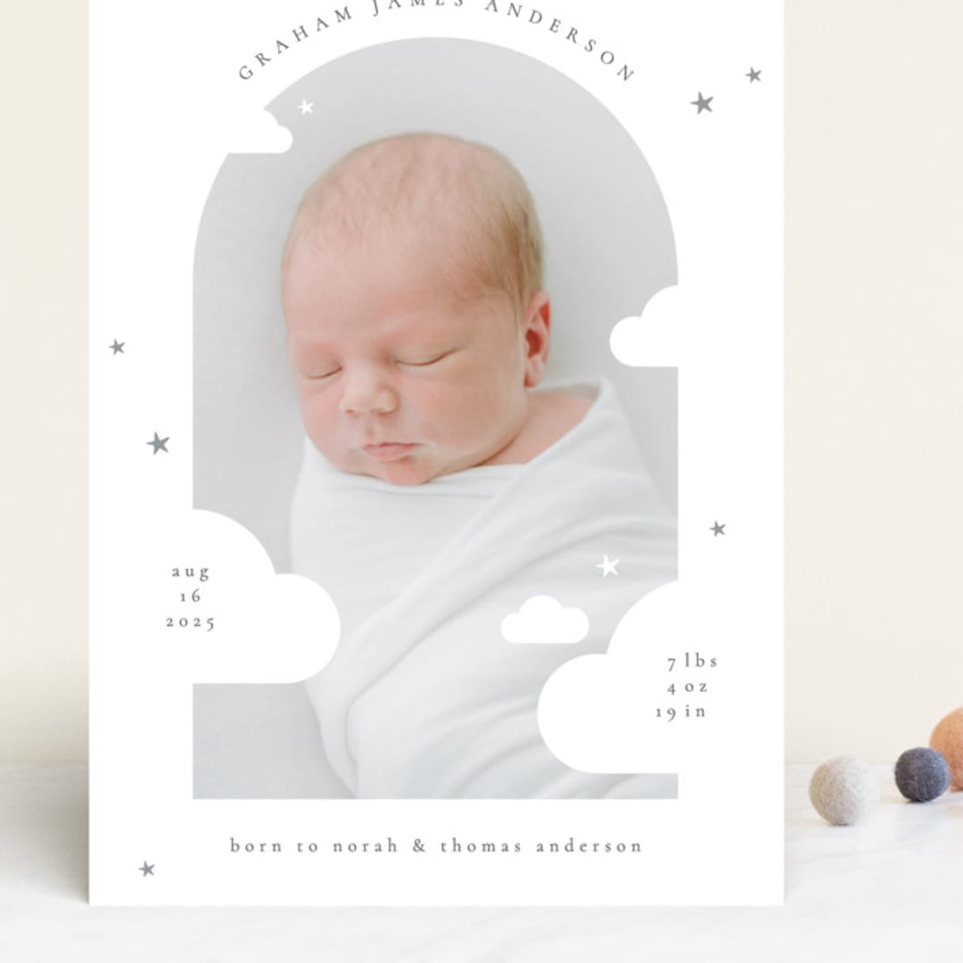 "Floating clouds" - Birth Announcements in Raincloud by letterfix - Front