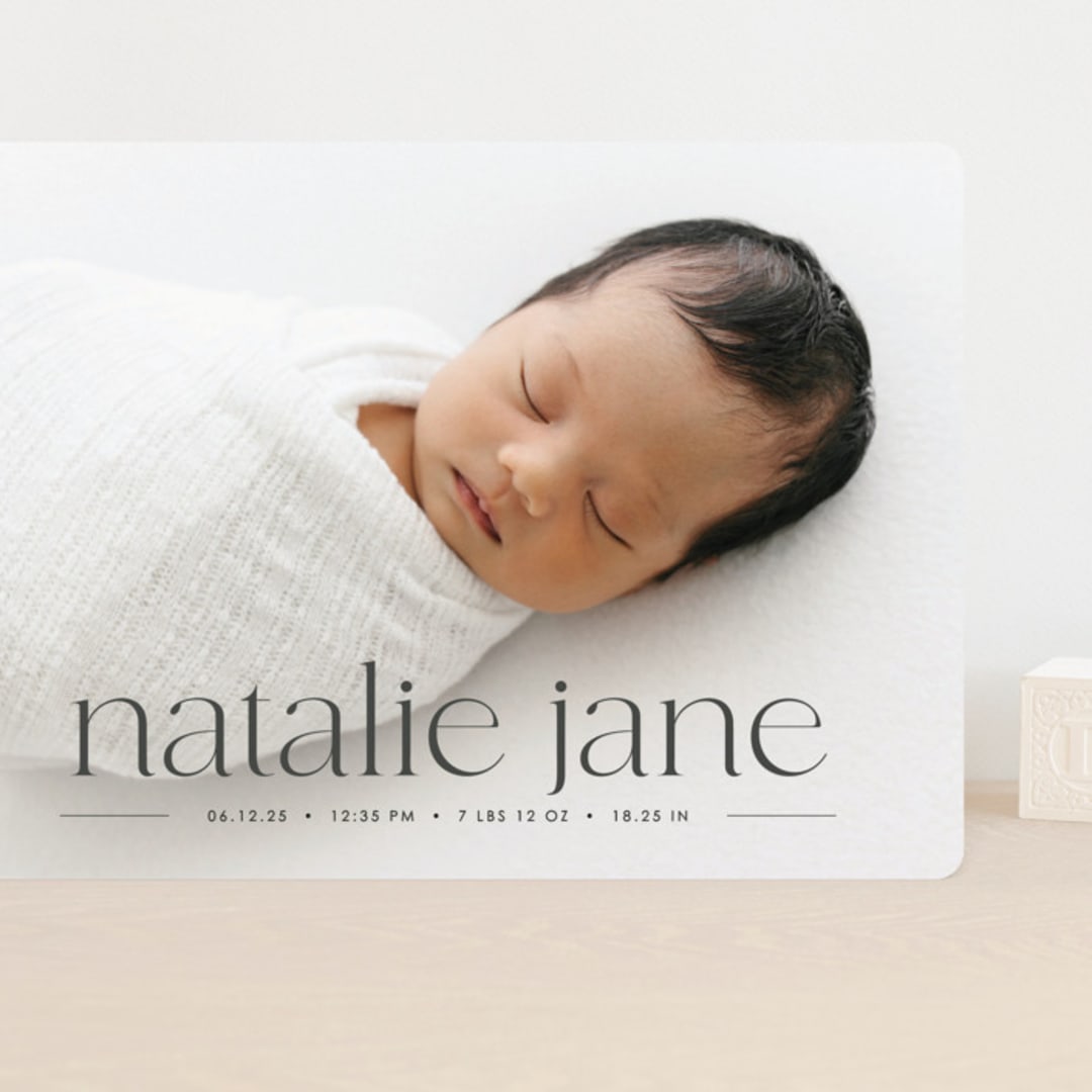 "Announcing Baby" - Birth Announcements in Onyx by Erin Deegan - Front