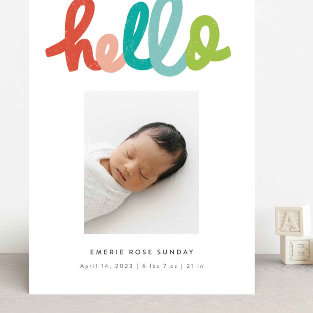 "hello doodle" - Birth Announcements in Dream by Stephanie Hawkes - Front