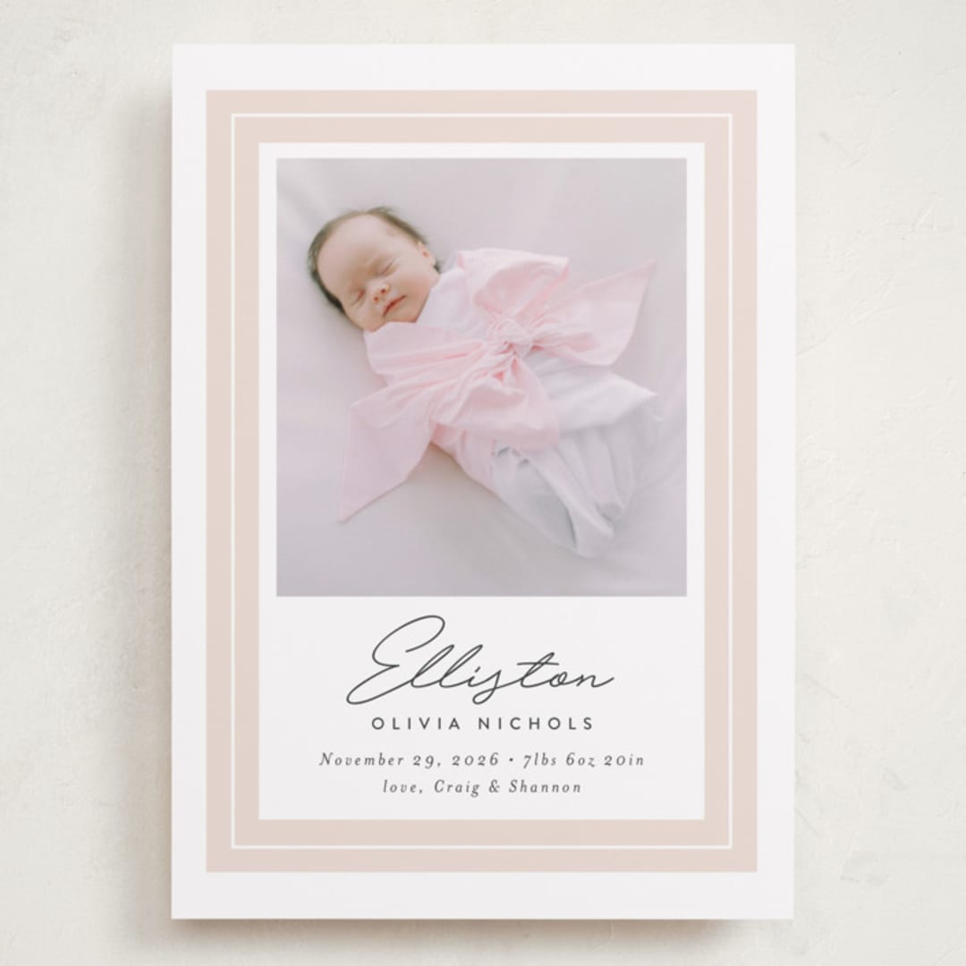 "Serene" - Birth Announcements in Blush by Jessica Williams - Front