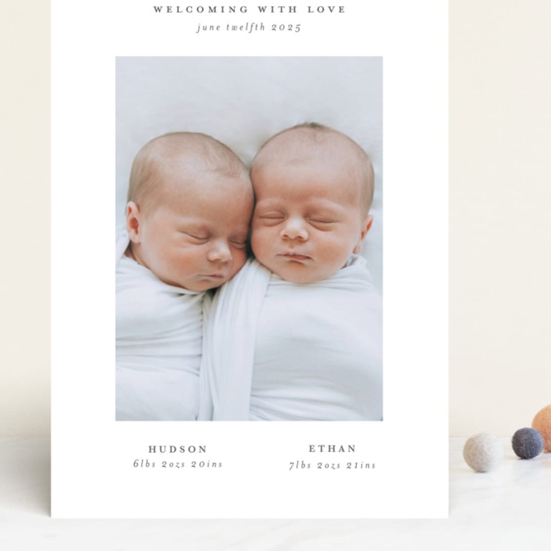 "twin" - Birth Announcements in Cloud by Lori Wemple - Front