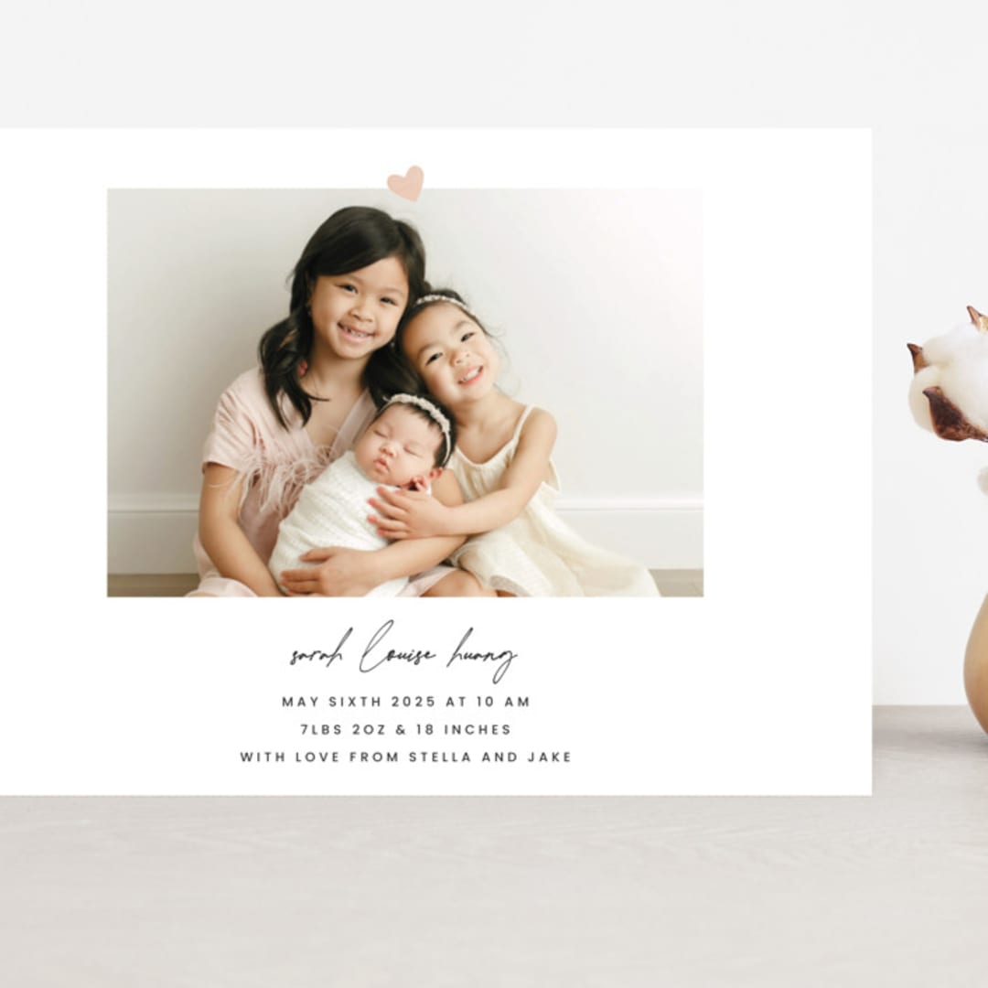 "Camellia" - Birth Announcements in Camellia by Blustery August - Front