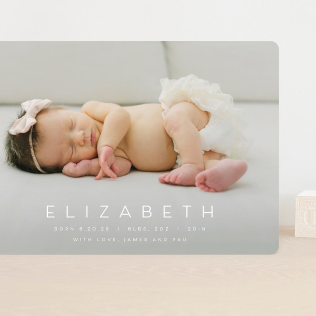 "Sweet Love" - Birth Announcements in Sugar by Juneau Designs - Front