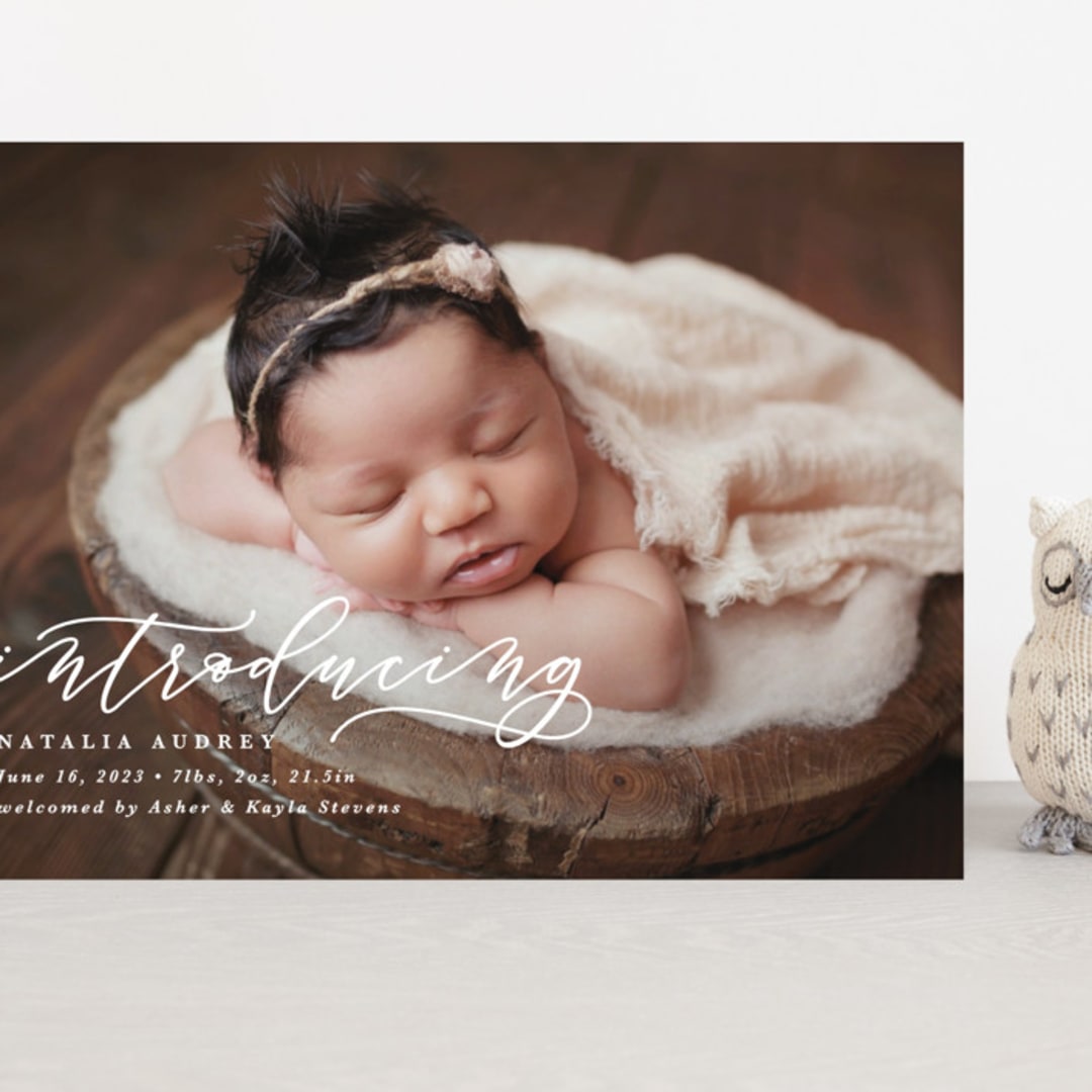 "Introducing" - Birth Announcements in Marble by Lea Delaveris - Front