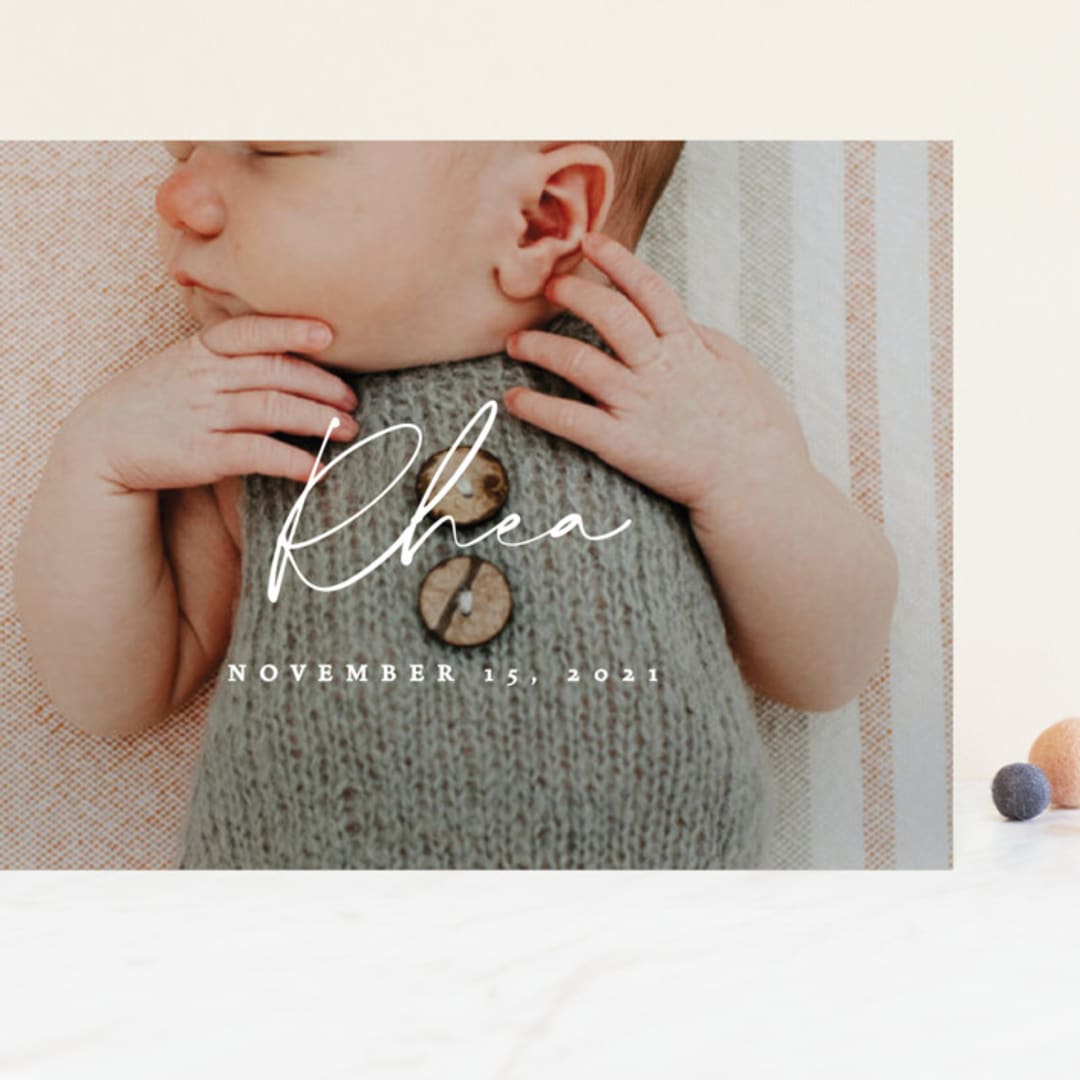 "Simplest" - Birth Announcements in Petal by Rebecca Daublin - Front