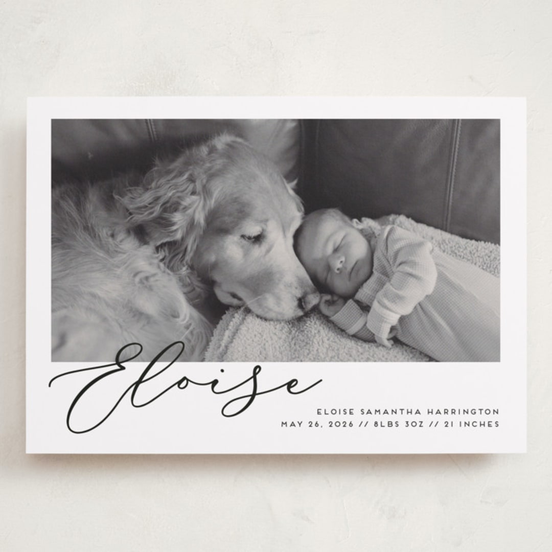 "First-Name Basis" - Birth Announcements in Onyx by Genna Blackburn - Front