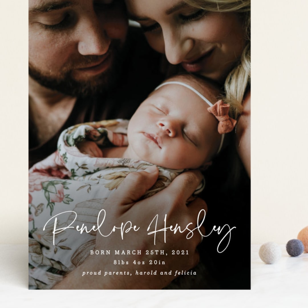 "Cutie" - Birth Announcements in Pearl by Hooray Creative - Front