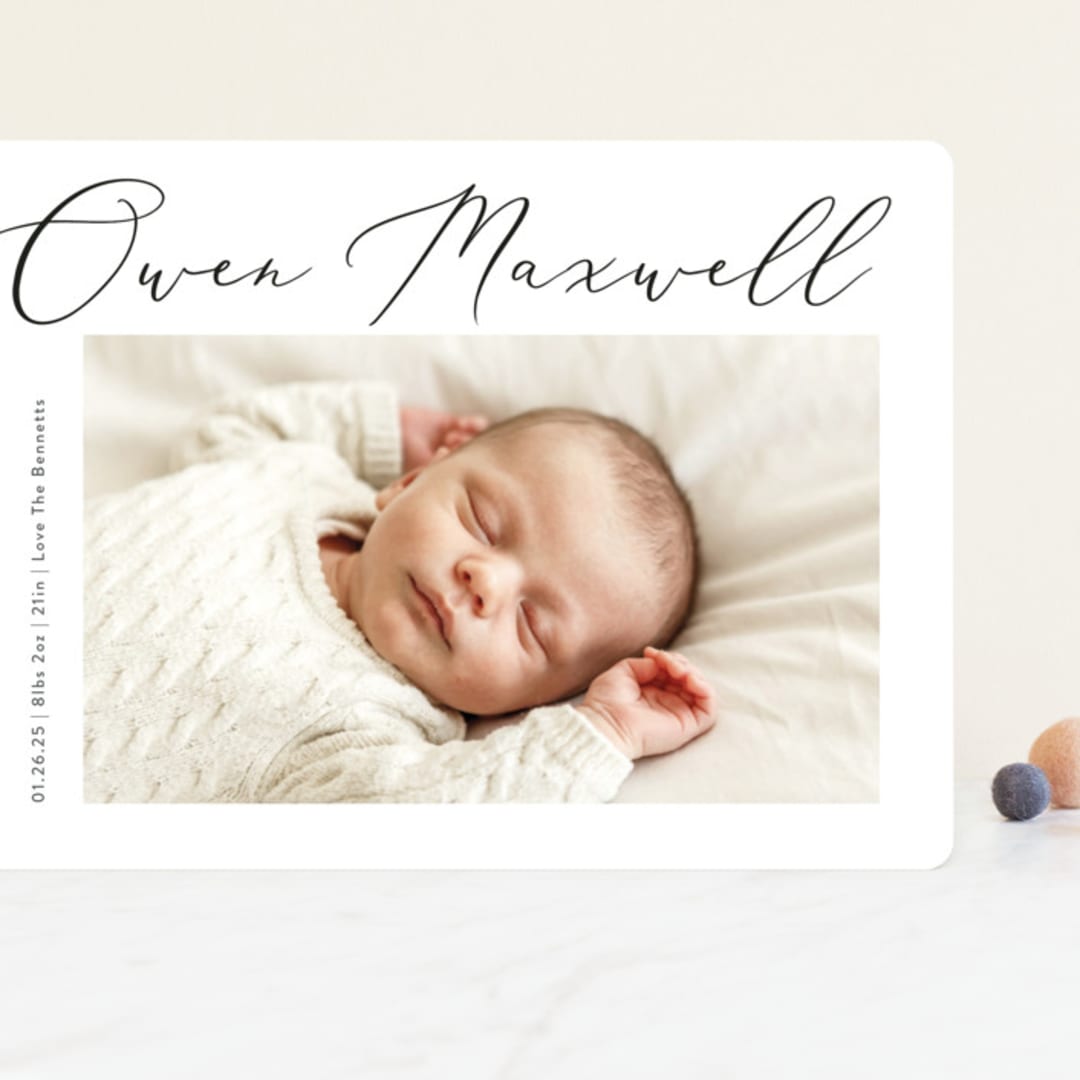 "Up Top" - Birth Announcements in Ink by Carolyn MacLaren - Front
