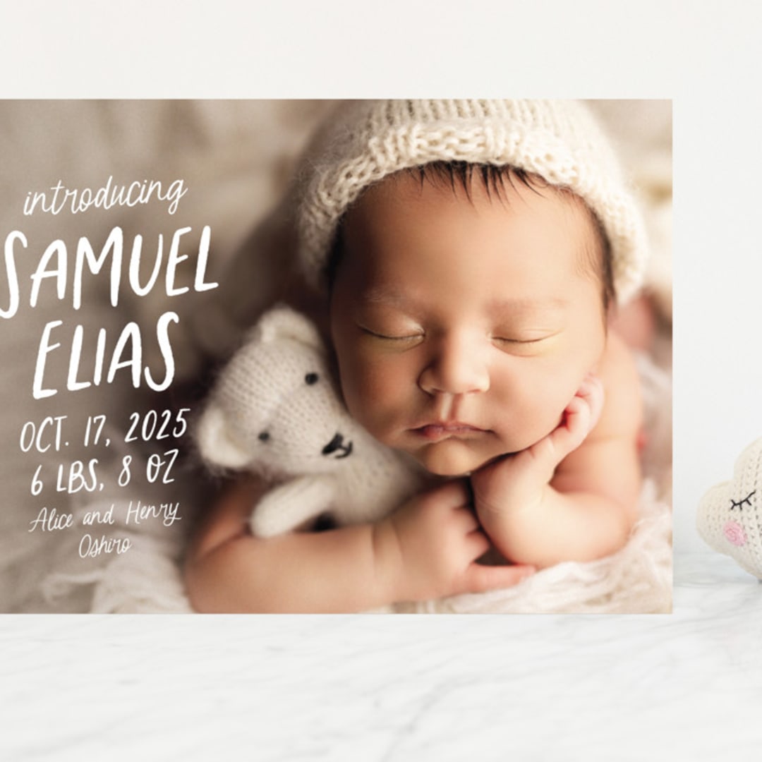 "All write" - Birth Announcements in Cloud by Lea Delaveris - Front