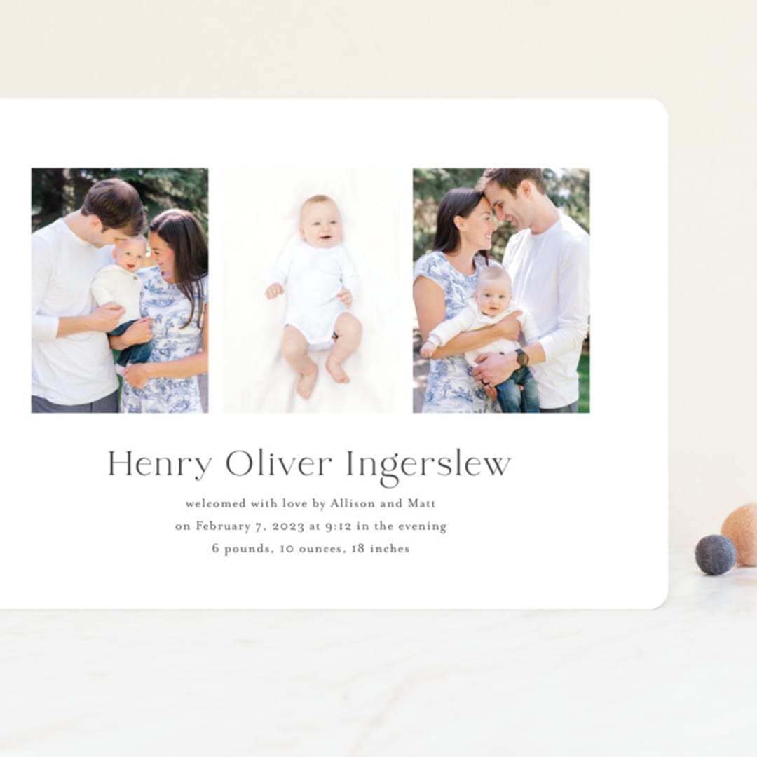 "Bergen" - Birth Announcements in Fog by Megan Davis - Front