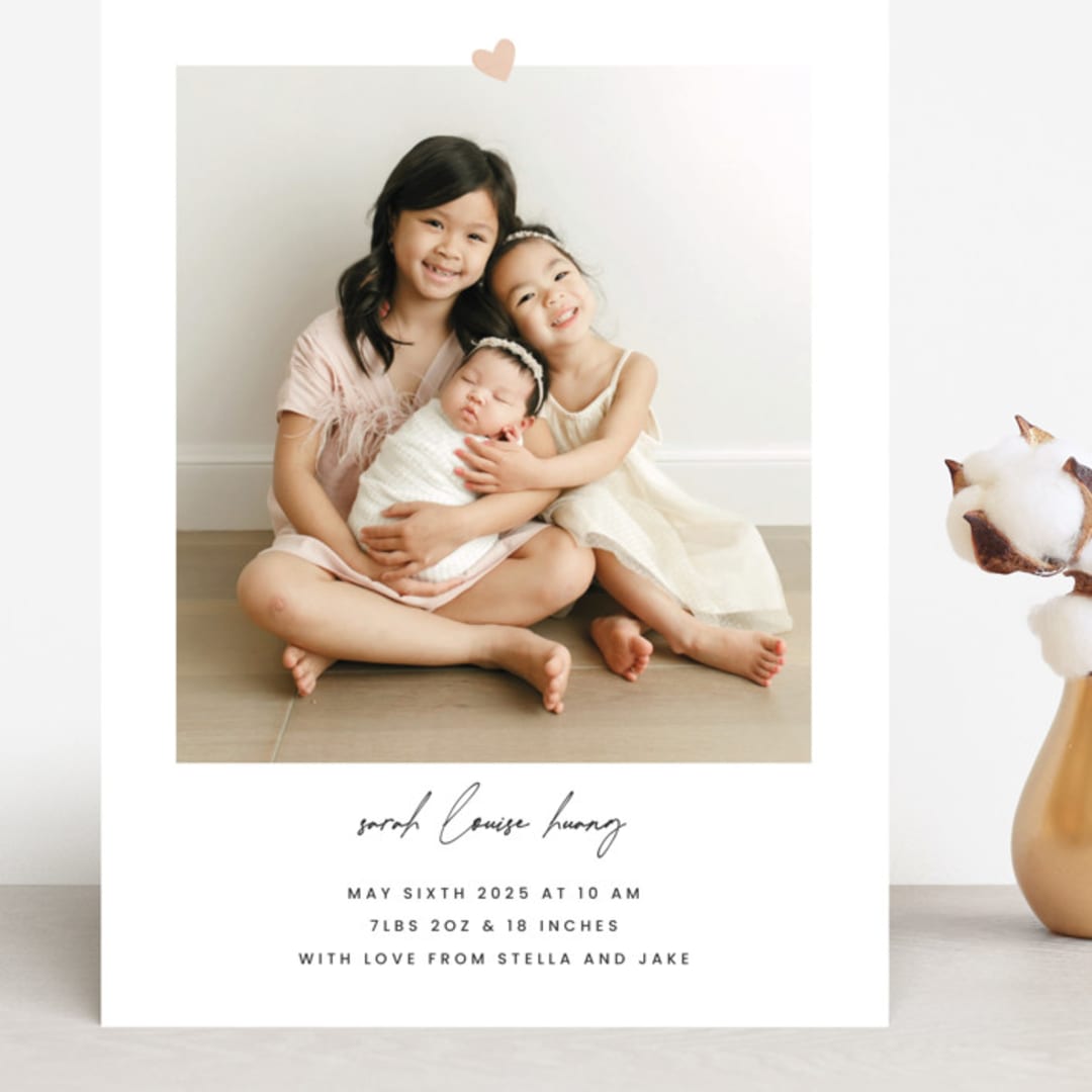 "Camellia" - Birth Announcements in Camellia by Blustery August - Front