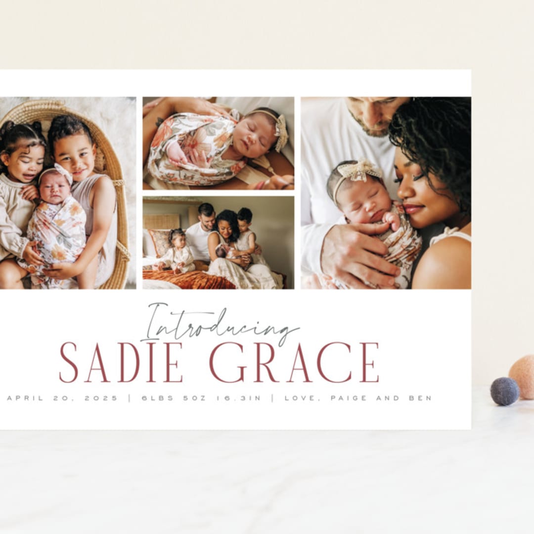 "Cheer All Year" - Birth Announcements in Rose by Michelle Taylor - Front