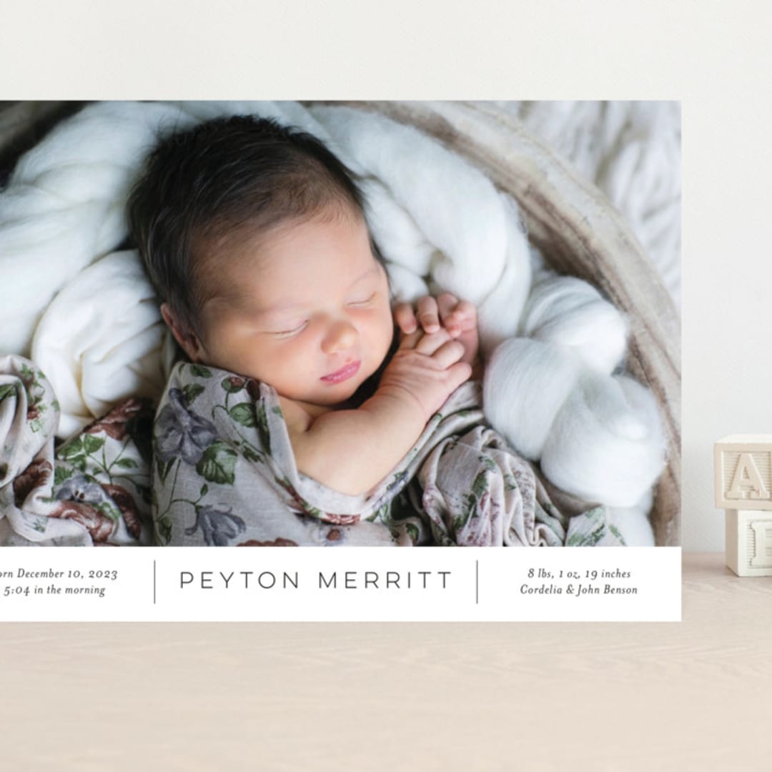 "Merritt" - Birth Announcements in Ink by Megan Davis - Front
