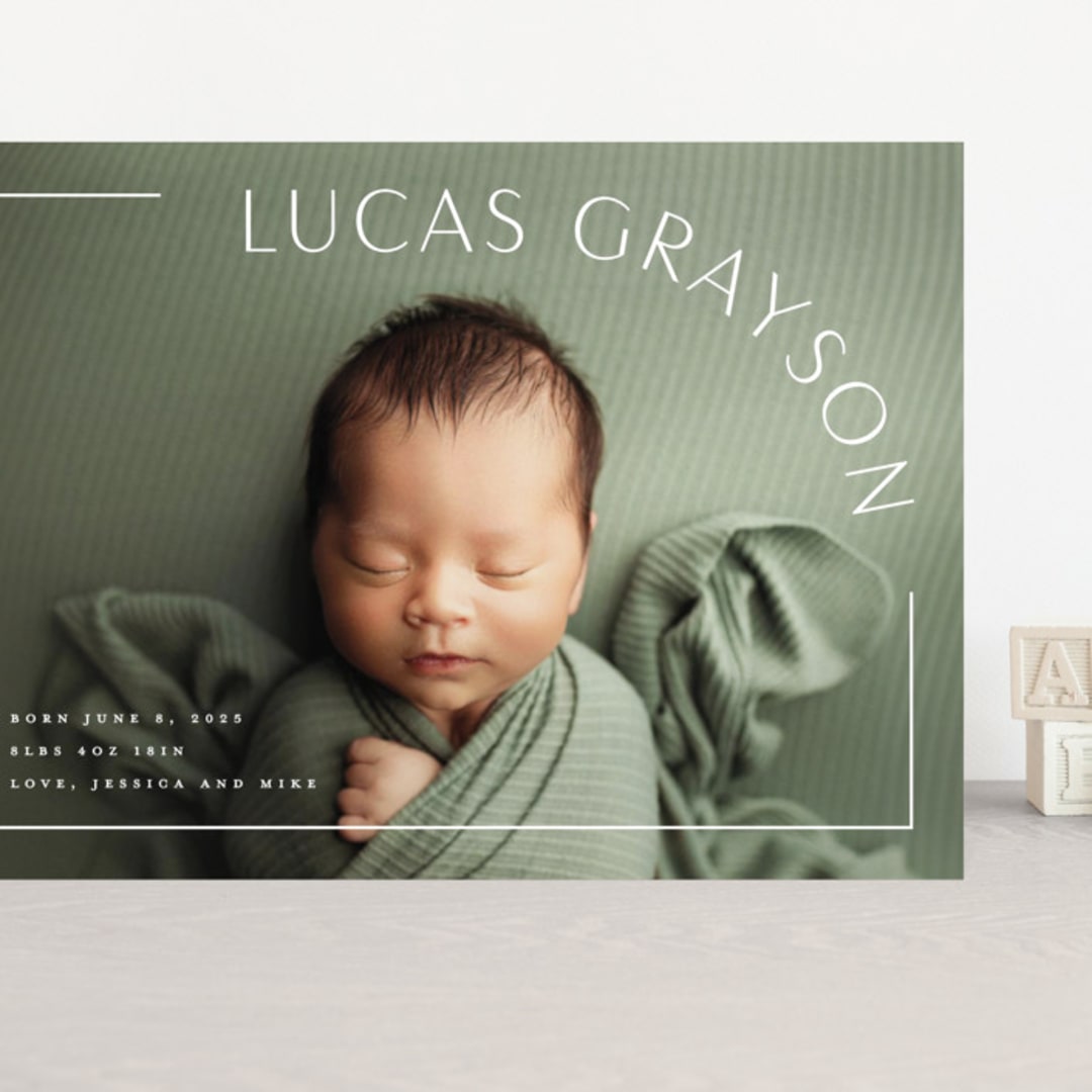 "Take Shape" - Birth Announcements in Snow by Lauren Chism - Front