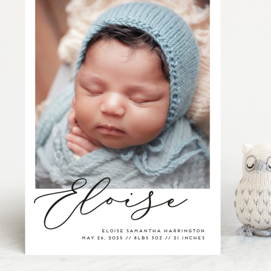 "First-Name Basis" - Birth Announcements in Onyx by Genna Blackburn - Front