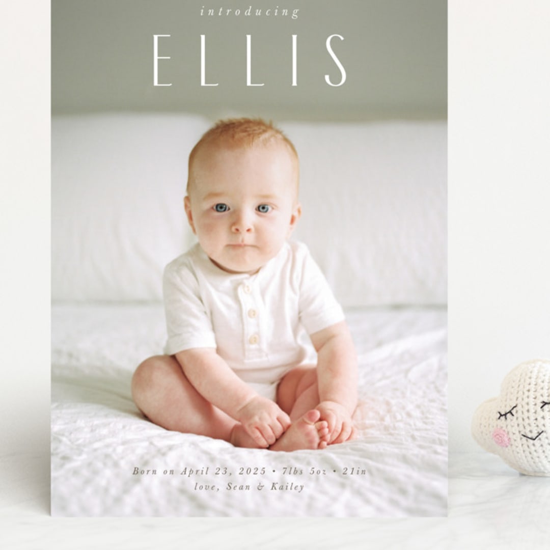 "in name only" - Birth Announcements in Whipped Cream by Jennifer Wick - Front