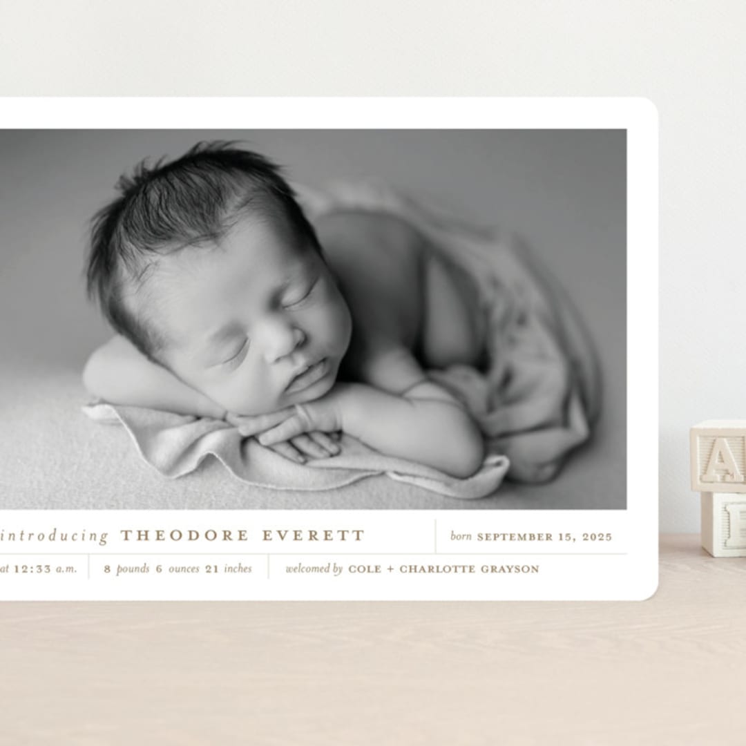 "Modern Grid" - Birth Announcements in Sand by Alexandra Cohn - Front