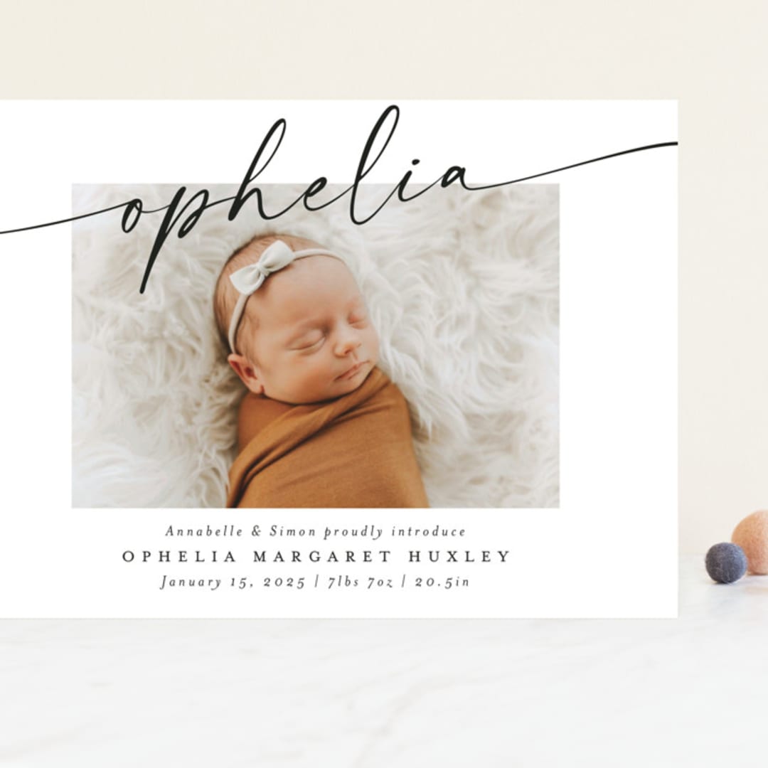 "Signature Name" - Birth Announcements in Coal by Meggy Masters - Front