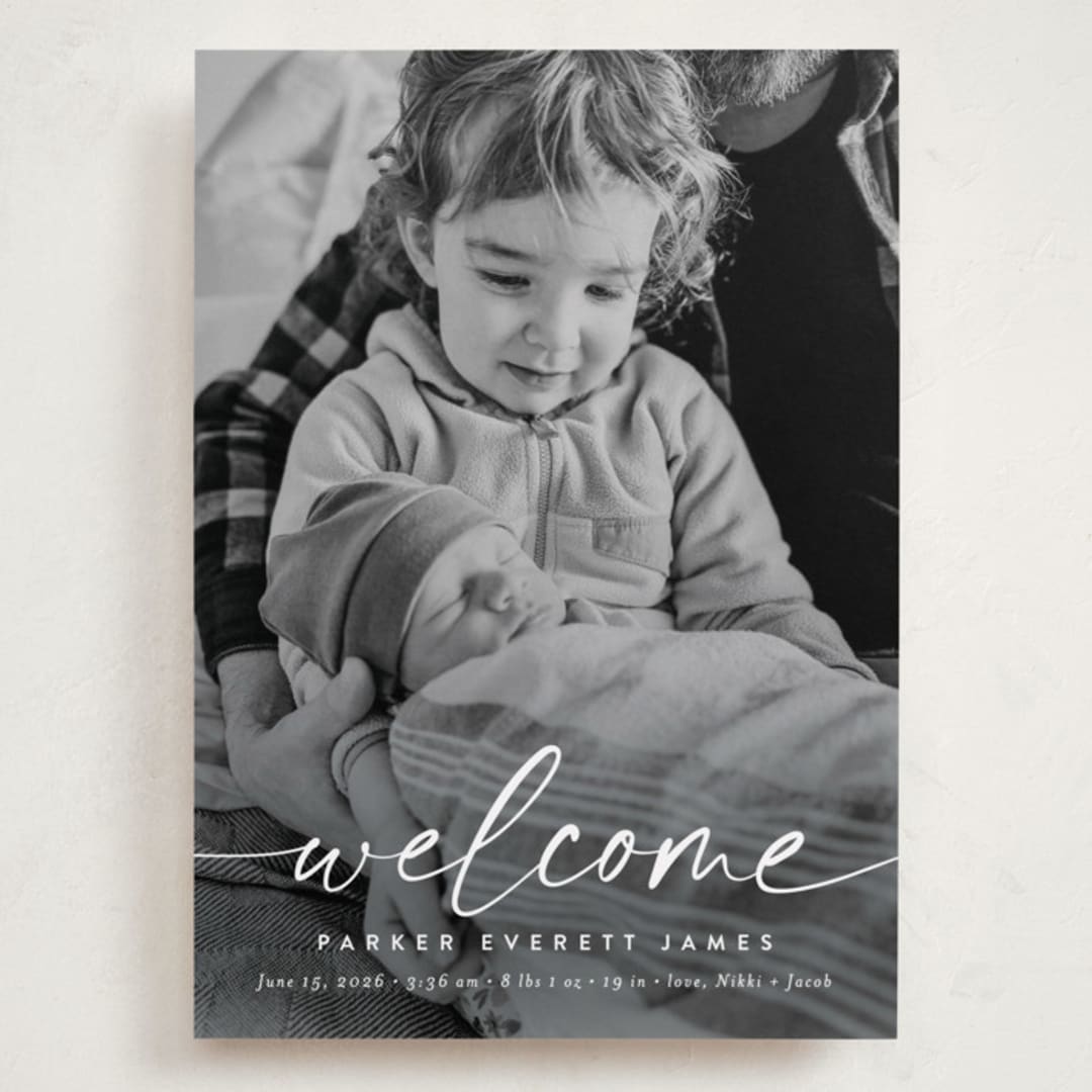 "Little Welcome" - Birth Announcements in Cloud by Susan Asbill - Front