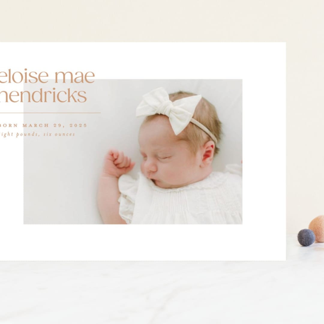 "eloise" - Birth Announcements in Peach by Ellen Schlegelmilch - Front