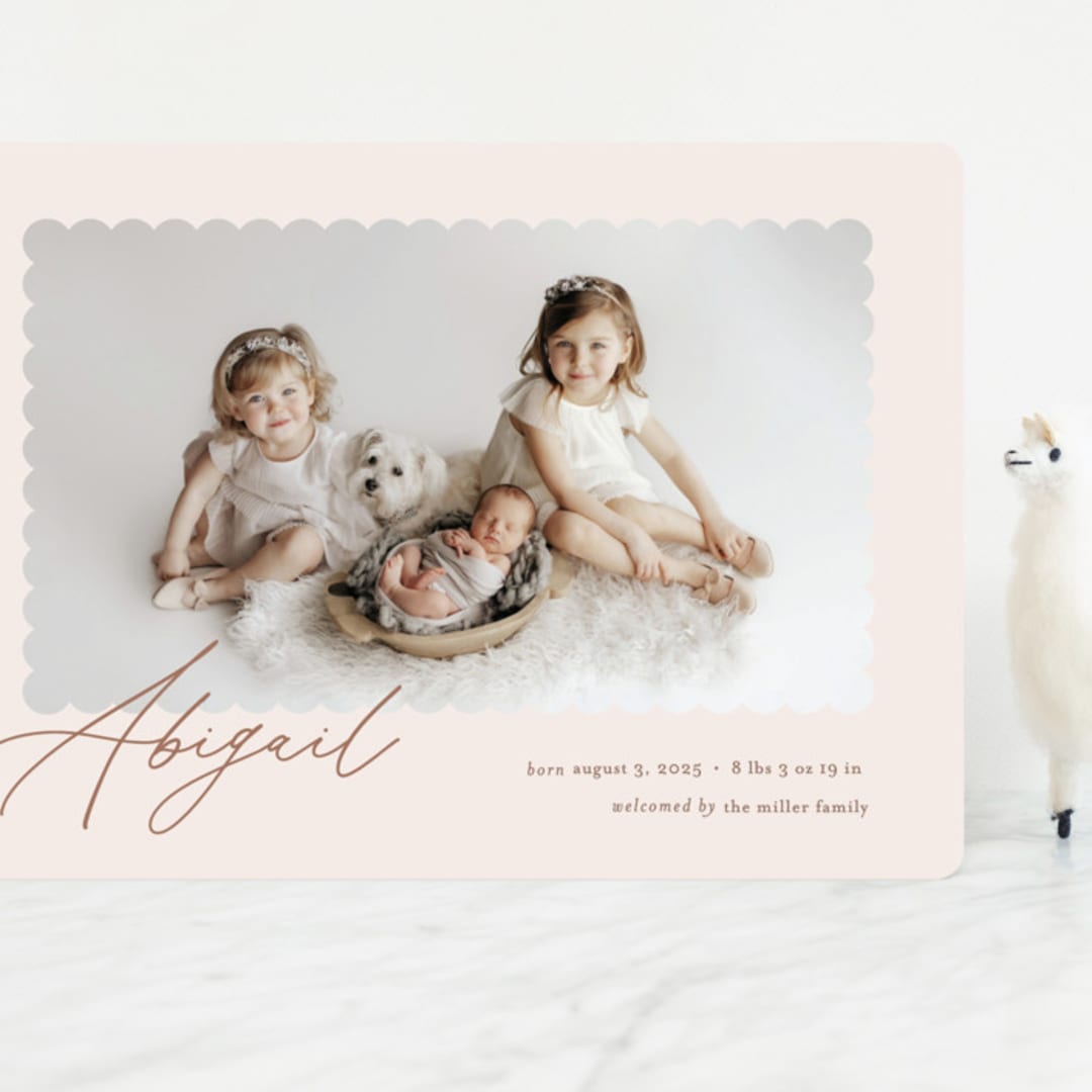 "Dainty" - Birth Announcements in Flower by Pixel and Hank - Front