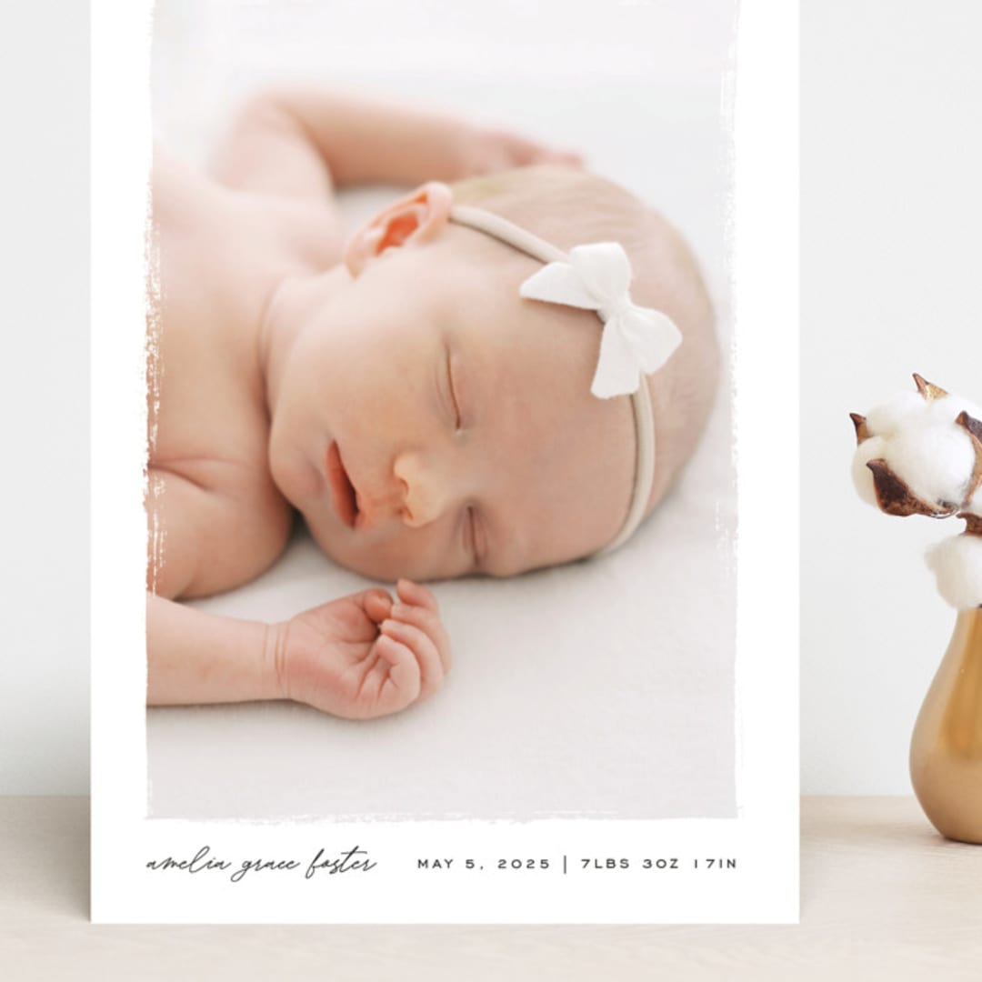 "Edgy" - Birth Announcements in Snow by Pixel and Hank - Front
