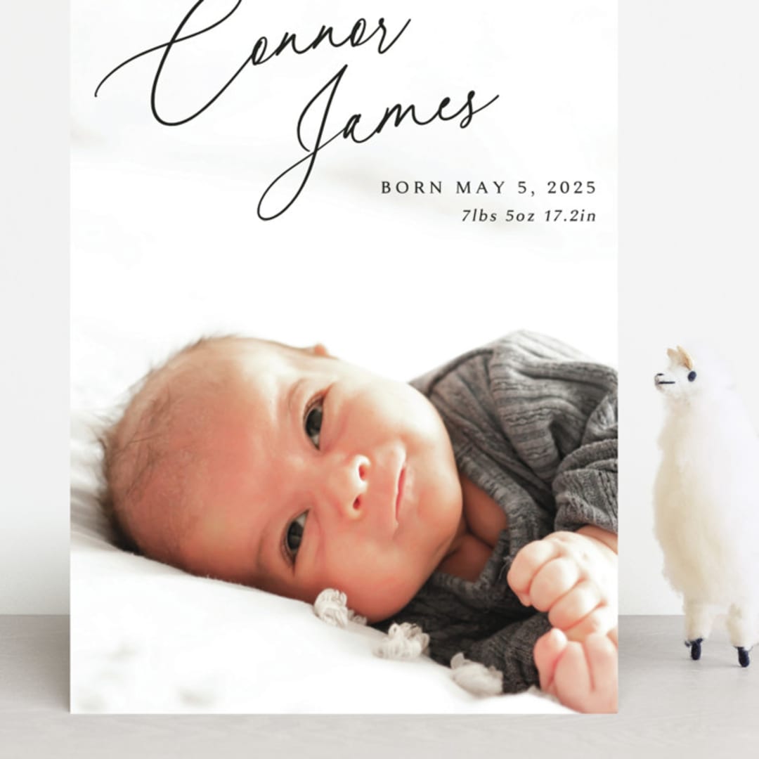 "On The Horizon" - Birth Announcements in Obsidian by Kaydi Bishop - Front