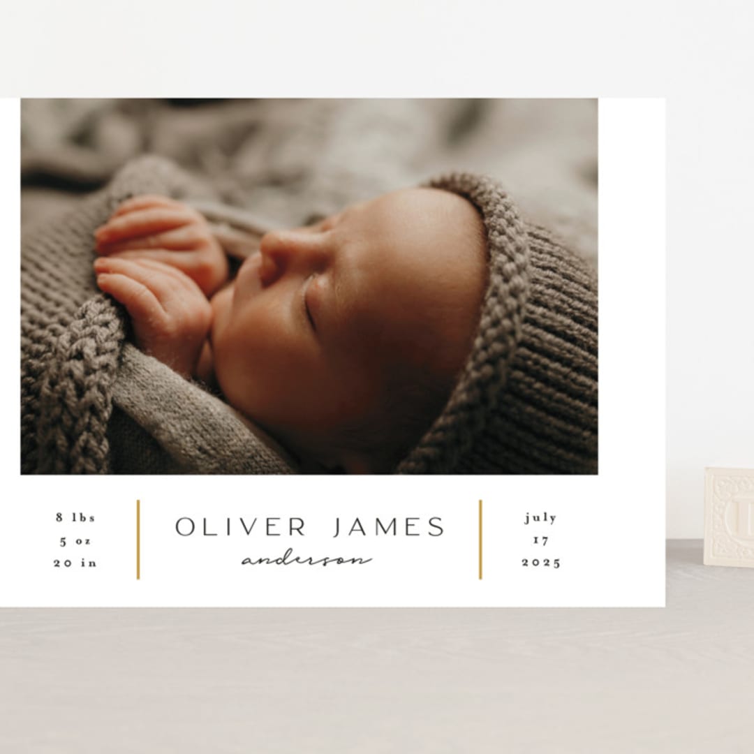 "New Day" - Birth Announcements in Cotton by Iveta Angelova - Front