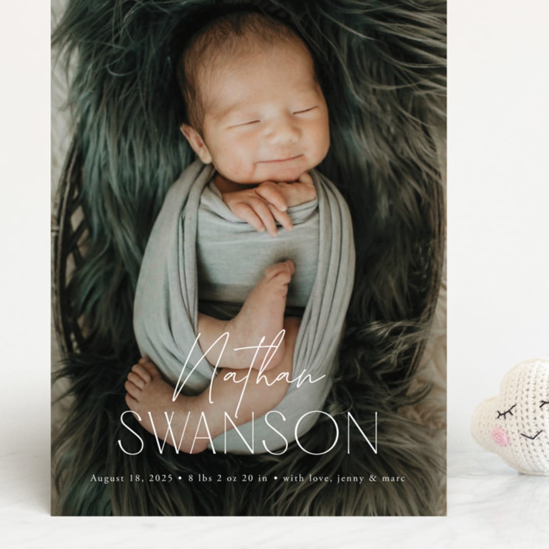 "Focus" - Birth Announcements in Snow by Yaling Hou Suzuki - Front