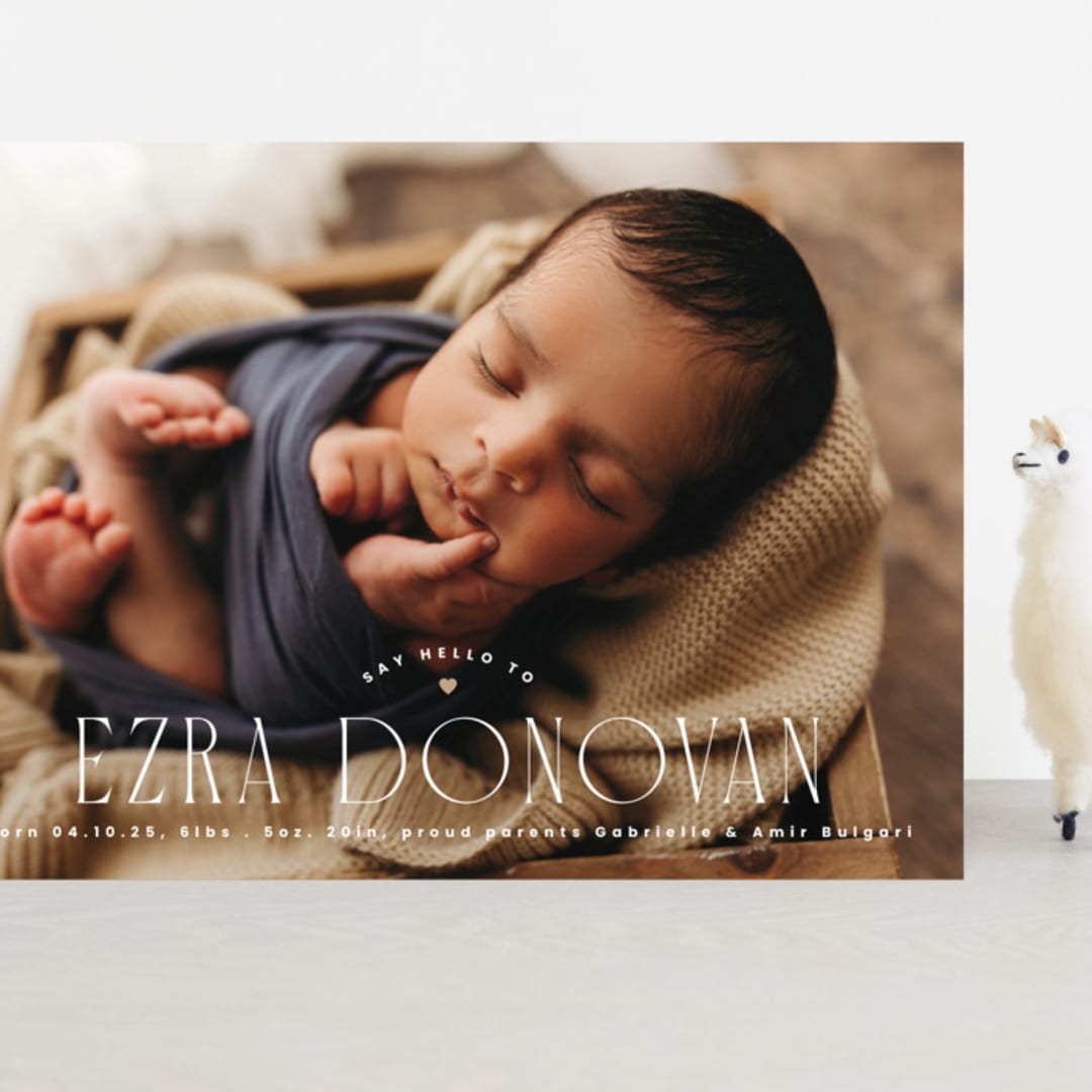 "Little Heart" - Birth Announcements in Caramel by Corinne Malesic - Front