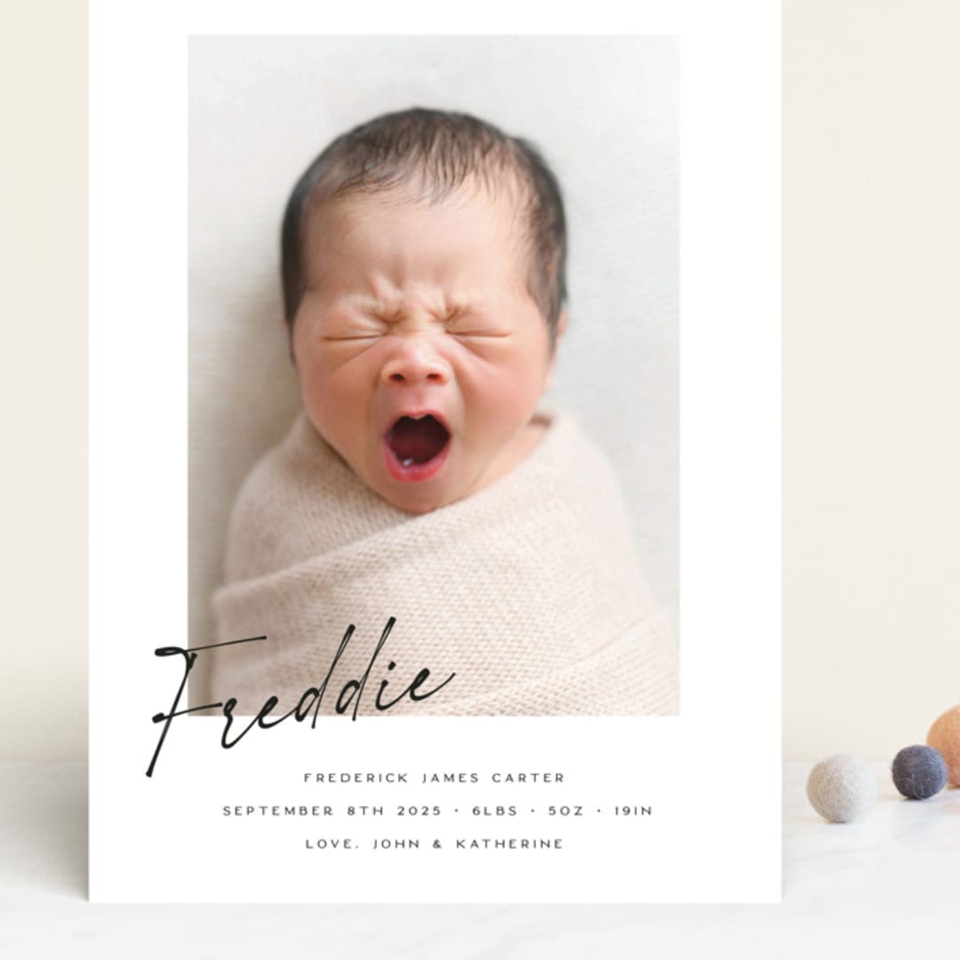 "Nickname" - Birth Announcements in Dove by Paula Pecevich - Front